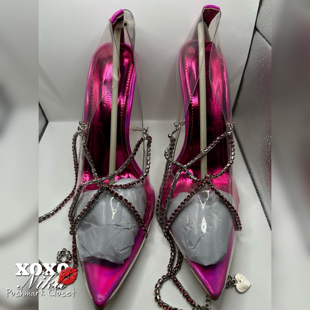 Cape Robbin  Pink  Clear Vinyl Heels - Size 11